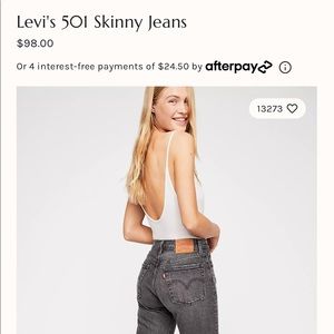 Levi’s 501 used like new faded black jeans